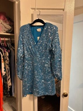 Saylor blue sequin dress- size small